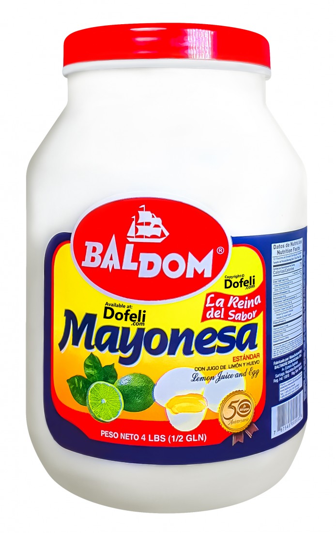 Dominican Republic mayonnaise by Baldom, large size jar, known as La Reina del Sabor.